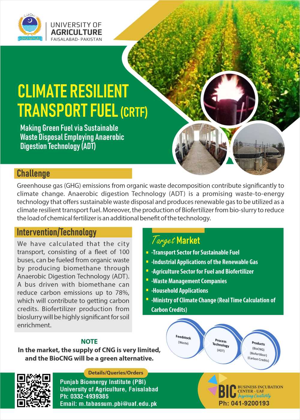 Climate Resilient Transport Fuel